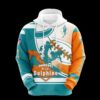 3D Printed Miami Dolphins NFL ZipUp Hoodie Fan Gift 0