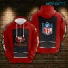49ers Zip Up Hoodie 3D Hexagon Diagonal Stripe Pattern San Francisco 49ers Gift 0