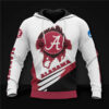 Alabama Crimson Tide Hoodie 3D Zip Hoodie Long Sleeve Gift for Fan 0