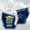 Amazon Sports Team Baby Yoda Dallas Cowboys Hoodie 3D 0