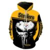Amazon Sports Team Pittsburgh Steelers Punisher Skull Hoodie 3D 0