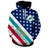 American Flag Miami Dolphins 3D Hoodie Gift For Fans 0