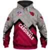 Arizona Cardinals Hoodie 3D Zip Hoodie Pullover Size S5Xl 0