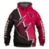 Arizona Cardinals Hoodie Zigzag Graphic Zip Hoodie Pullover Gift for Fans 0