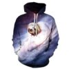 Astronaut Sloth Galaxy Pullover Animal Spaces Hoodie 3D 0