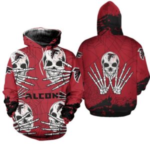 Atlanta Falcons Hoodie Skull for Halloween Graphic 0