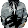 Attack On Titan Print Pullover With Front Pocket Sport All Over Print Hoodie 3D 0