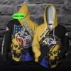 Baltimore Ravens Nfl Skull Custom 3D All Over Print Hoodie Baltimore Ravens NFL Skull Custom 3D All Over Print Hoodie 1