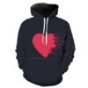 Binary Heart Love Awesome Hoodie 3D 0