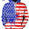 Bitcoin Flag USA 3D Hoodie 0