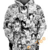 Black And White Cartoon Ahegao Hoodie 3D 0