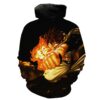 Black Fairy Tail Anime Natsu Punch Hoodie 3D 0
