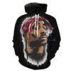 Black Tupac Hoodie 3D 0