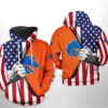 Boise State Broncos NCAA US FLag 3D Hoodie Zipper Hoodie 0