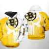 Boston Bruins NHL Team Skull 3D Hoodie Zipper Hoodie 0