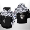 Brooklyn Nets NBA Camo Veteran Team 3D Hoodie 0