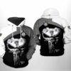 Brooklyn Nets NBA Skull Punisher Team 3D Hoodie 0