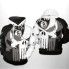 Brooklyn Nets NBA Team Skull 3D Hoodie 0