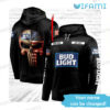 Bud Light Hoodie 3D Punisher Skull US Flag Custom Name Beer Lovers Gift Bud Light Hoodie 3D Punisher Skull US Flag Custom Name Beer Lovers Gift 0