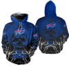 Buffalo Bills Hoodie Halloween Pumpkin Skull Print Zip Hoodie 0