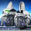 Carlton Football Club Afl Skull Ball New 3D Hoodie Custom Name 3D All Over Print Zip up Hoodie Option 1