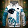 Carolina Panthers Hoodie 3D Graphic Balls Zip Hoodie Pullover 0
