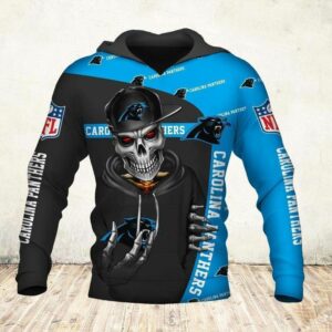 Carolina Panthers Hoodie 3D Zip Hoodie Cute Death Gifts for Fans 0