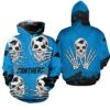 Carolina Panthers Hoodie Skull for Halloween Graphic 0