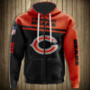 Chicago Bears 3D Skull Hoodie Pullover Zip Hoodie for Fans Chicago Bears 3D Skull Hoodie Pullover Zip Hoodie for Fans 0