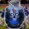 Chicago Cubs Skull On Fire Hoodie 3d Chicago Cubs Skull On Fire Hoodie 3d 0