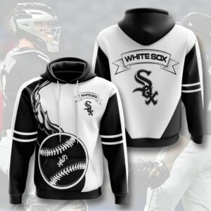 Chicago White Sox Hoodie 3D Zip Hoodie Flame Balls Graphic Gifts for Fans 0