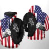 Chicago White Sox MLB US Flag 3D Hoodie 0