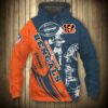 Cincinnati Bengals Hoodie 3D Cartoon Player Cute Zip Hoodie 0