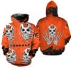 Cincinnati Bengals Hoodie Skull for Halloween Graphic 0