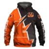 Cincinnati Bengals Hoodie Zigzag Graphic Zip Hoodie Gift for Fans 0