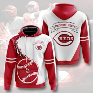 Cincinnati Reds Hoodie 3D Zip Hoodie Flame Balls Graphic Gifts for Fans 0