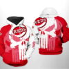 Cincinnati Reds MLB Skull 3D Hoodie 0