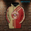 Classic 49ers Hoodie 3D Red Brown San Francisco 49ers Gift 0