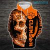 Clemson Tigers 3D Hoodie Half Skull Face Clemson Gift Clemson Tigers 3D Hoodie Half Skull Face Clemson Gift 0