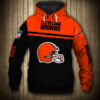 Cleveland Browns 3D Skull Hoodie Pullover Zip Hoodie for Fans Cleveland Browns 3D Skull Hoodie Pullover Zip Hoodie for Fans 0