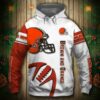 Cleveland Browns Hoodie 3D Graphic Balls Zip Hoodie Pullover 0