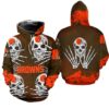 Cleveland Browns Hoodie Skull for Halloween Graphic 0