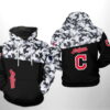 Cleveland Indians MLB Camo Veteran 3D Hoodie 0