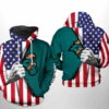 Coastal Carolina Chanticleers NCAA US FLag 3D Hoodie 0