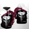Colorado Avalanche NHL Skull Punisher 3D Hoodie 0