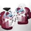 Colorado Avalanche NHL Team Skull 3D Hoodie 0