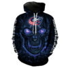 Columbus Blue Jackets Halloween Hoodie 3D Skulls Pullover Nhl 0