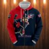 Columbus Blue Jackets Hoodie 3D Zip Hoodie 3D Cartoon Graphic Zip Hoodie for Fan 0