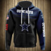 Dallas Cowboys 3D Skull Hoodie Pullover Zip Hoodie for Fans 0