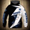 Dallas Cowboys Hoodie 3D Zip Hoodie Thunder Graphic Gifts for Fans 0